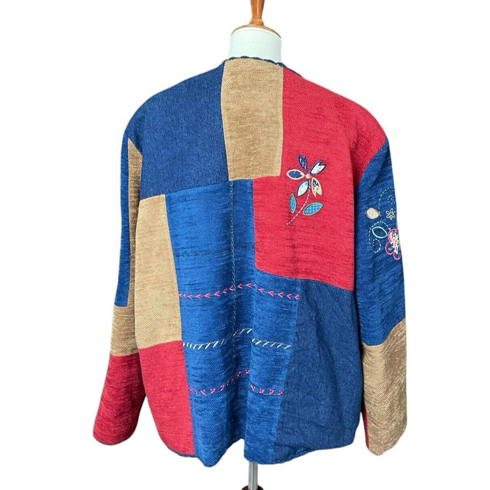 Koret City Blues Embroidered Patchwork Jacket Women 20W Floral Denim Vintage 80s - Picture 9 of 14